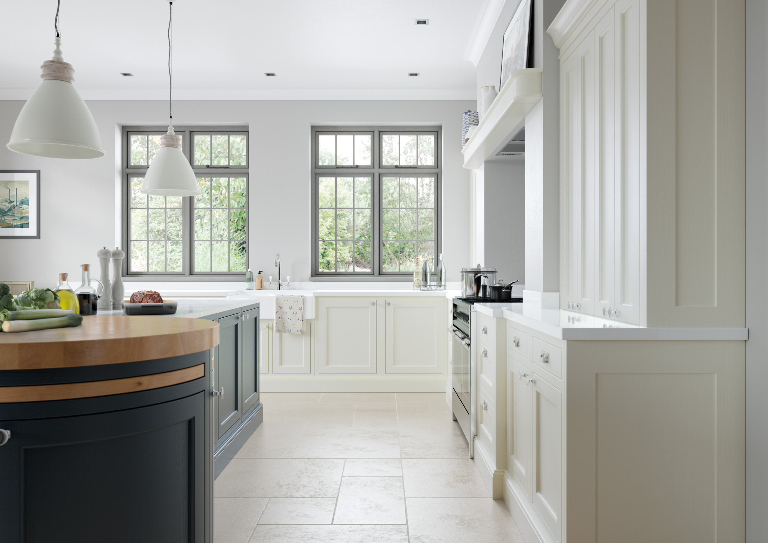 Belgravia Dark Blue and Porcelain Kitchen