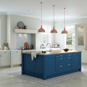 Wakefield Painted Parisien Blue and Mussel Kitchen