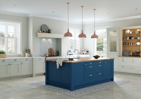 Wakefield Painted Parisien Blue and Mussel Kitchen