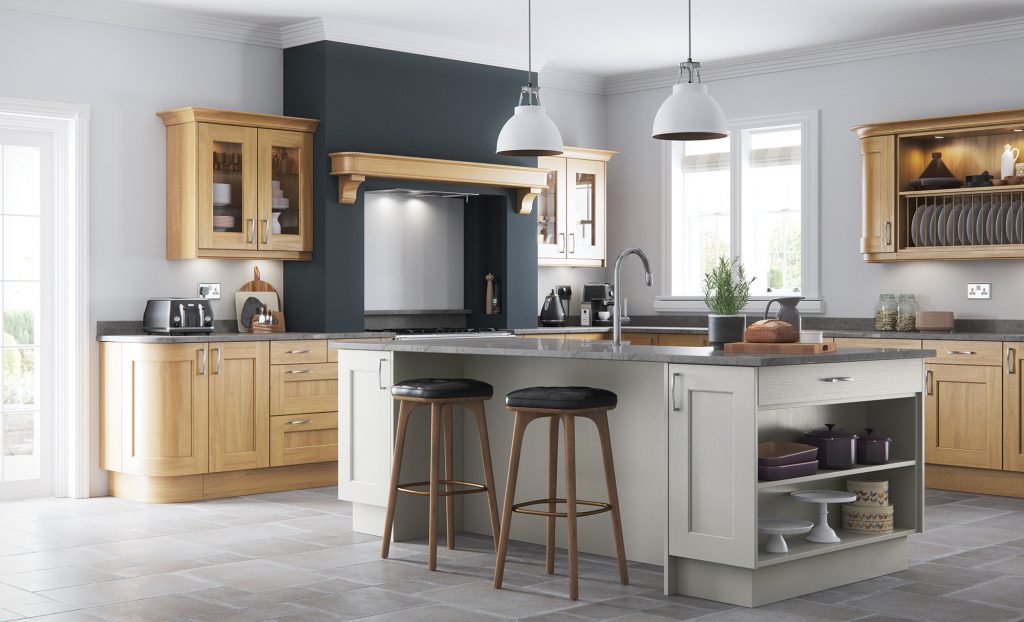 Wakefield Light Oak and Stone Kitchen
