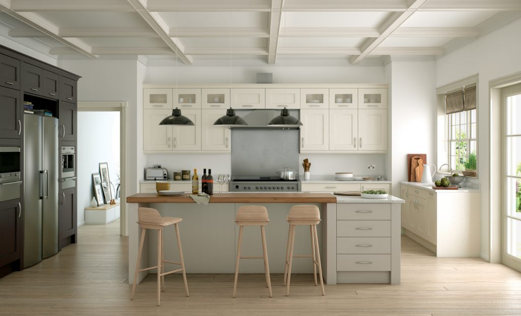 Wakefield Painted Ivory, Lava and Stone Kitchen