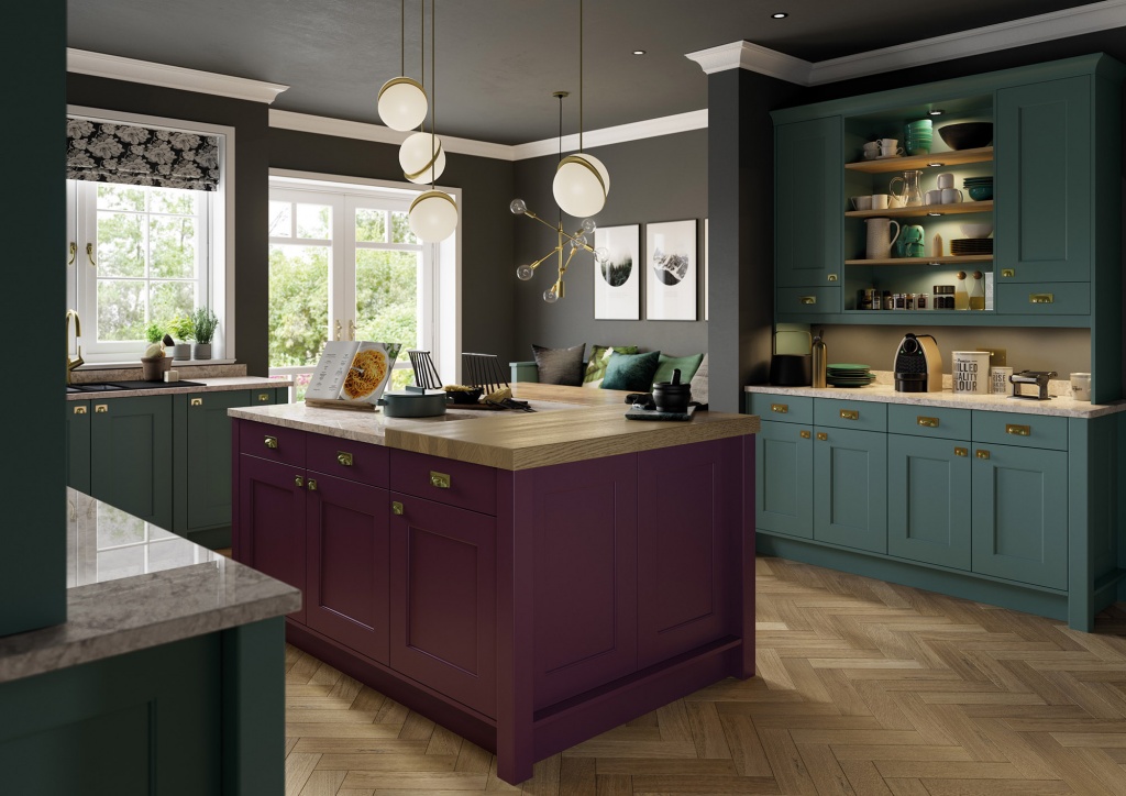 Florence Deep Heather and Viridian Kitchen