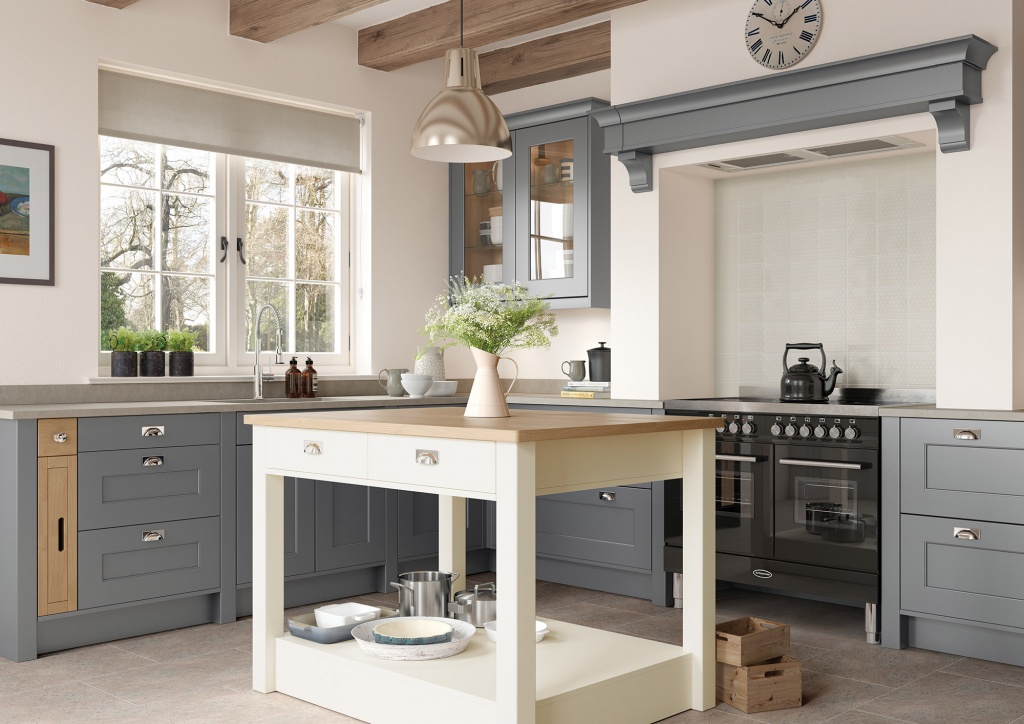 Florence Dust Grey & Porcelain Kitchen