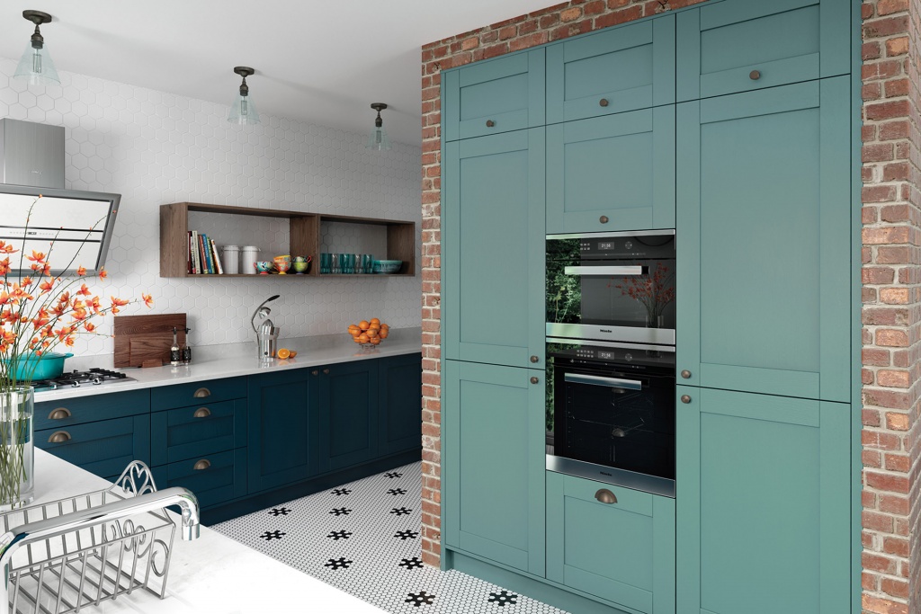 Madison Marine and Light Teal Kitchen