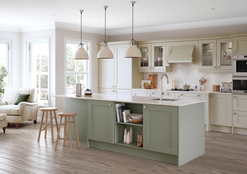 Madison Mussel & Sage Green - Jones Brothers Kitchens