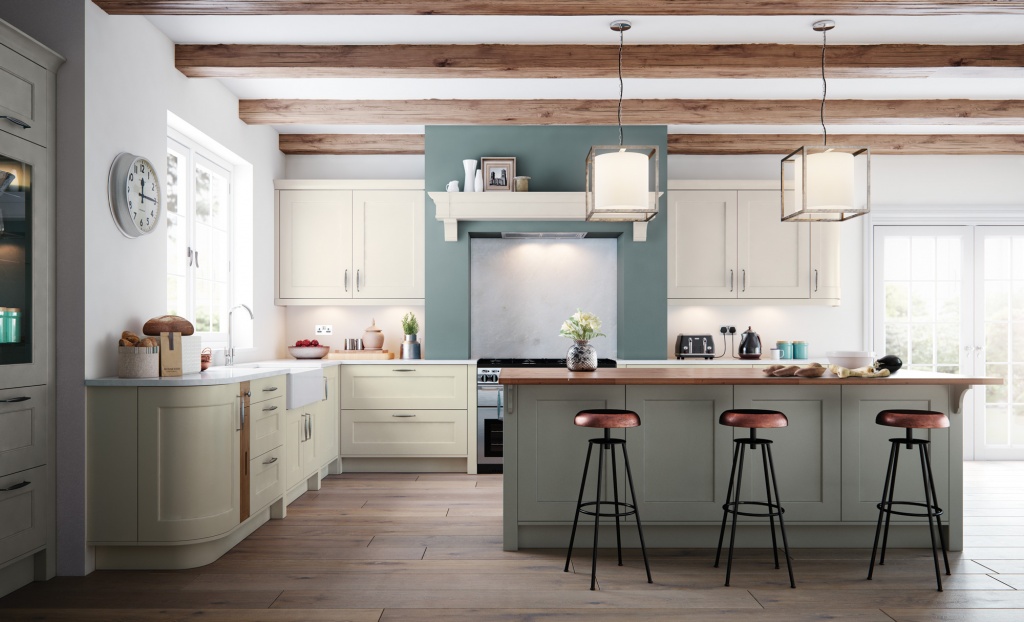 Florence Painted Porcelain & Stone Kitchen