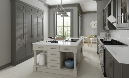 Madison Painted Light Grey and Lava Kitchen