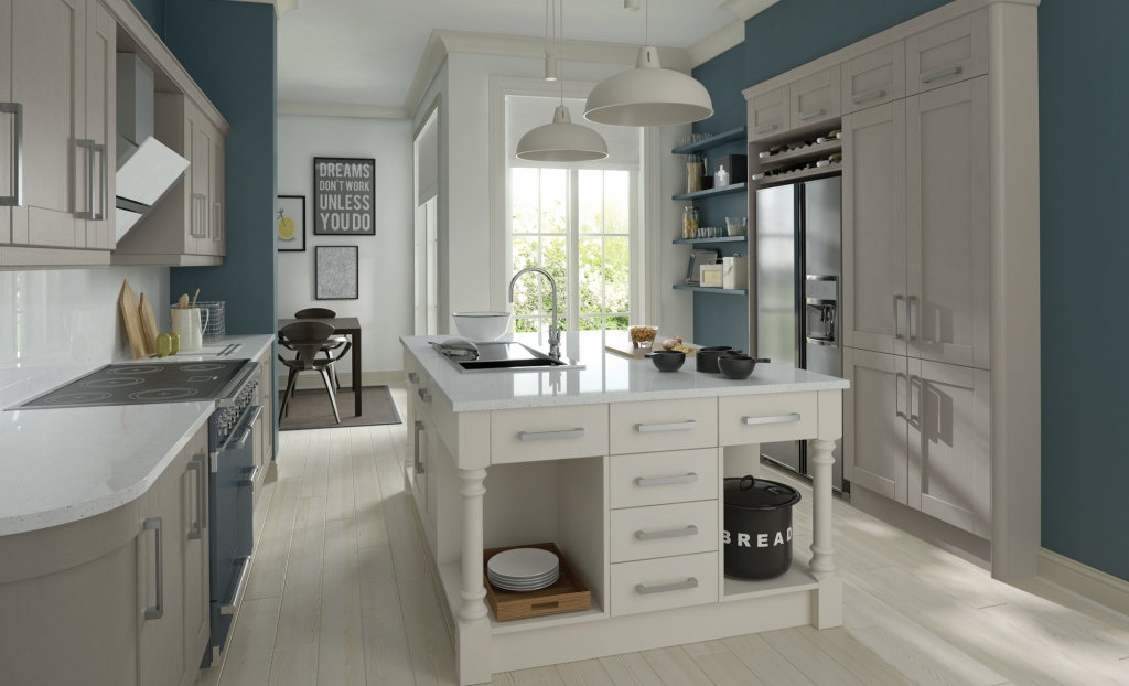 Madison Painted Stone and Brilliant White Kitchen